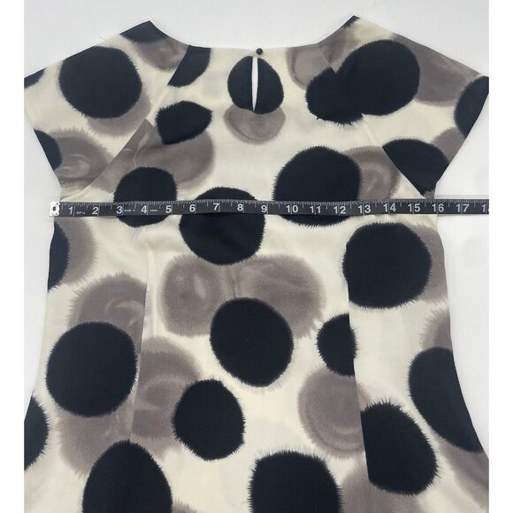 Ann Taylor Womens Silk Top Sz 2 Shirt Blouse Polka Dot Short Sleeve Party Career - Picture 6 of 6